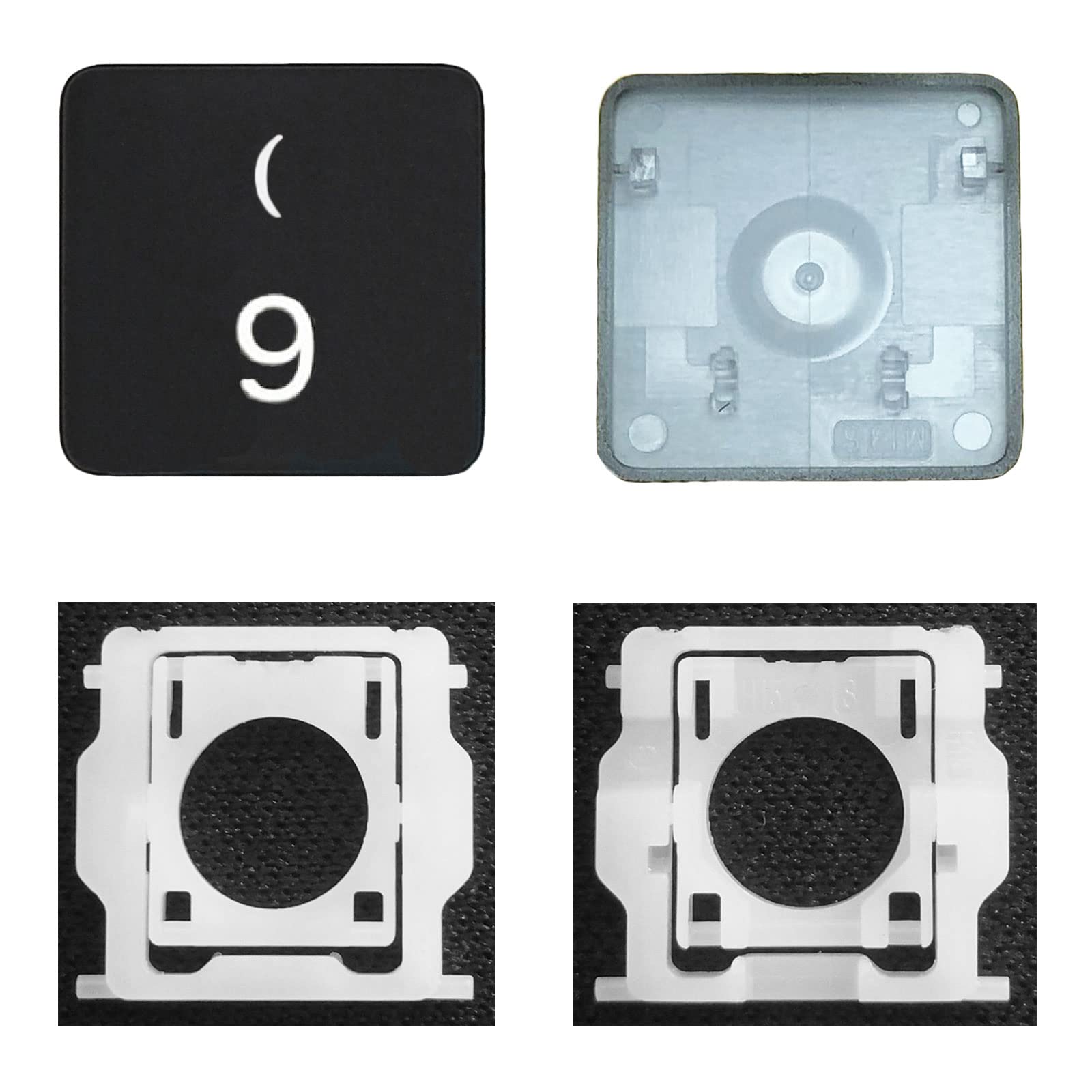 Replacement Individual Key Cap with Hinge for (M1 M2 M3 M4) MacBook Pro A2141 A2251 A2289 A2338 A2442 A2485 A2779 MacBook Air A2179 A2337 A2681 2021-2024 (9 Key)