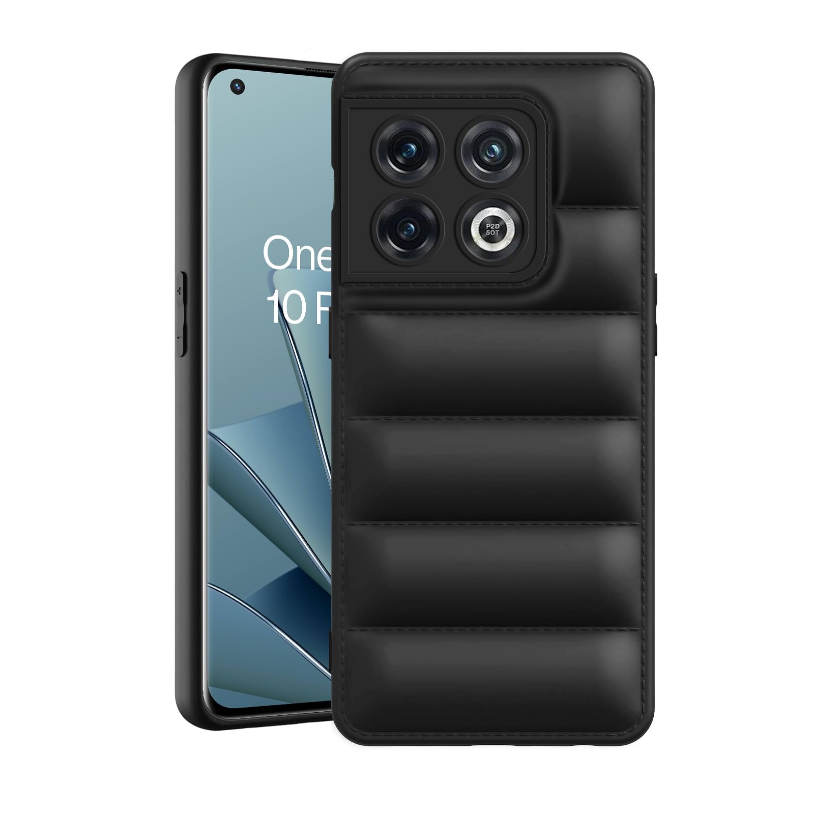 Amazon Brand - Solimo Puffer Case Camera Protection Soft Back Cover for Oneplus 10 Pro - Black - Rubber (B0CV55J7J3) Amazon Price History, Amazon Price Tracker