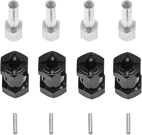 Miniatura 2 de ShareGoo - 4 unidades de cubo hexagonal de rueda de aluminio de 0.472 pulgadas, extensión de desplazamiento de 0.787 pulgadas, acoplador combinador