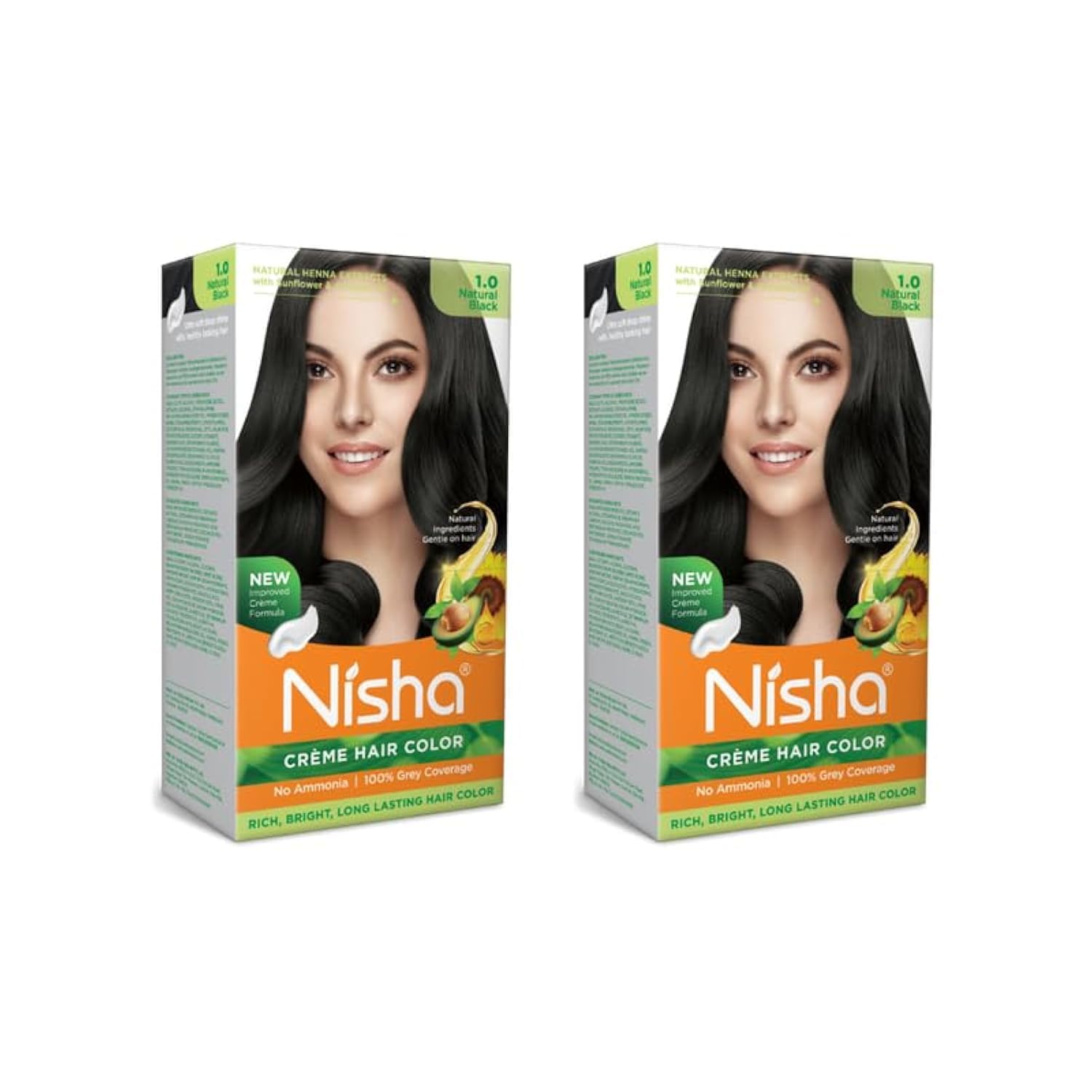 Nisha Creme Hair Color, Permanent Hair Colour Natural Black, Silky & Shiny 100% Grey Coverage & Ammonia Free Color With Natural Henna Extract, 60G+60Ml-image-17