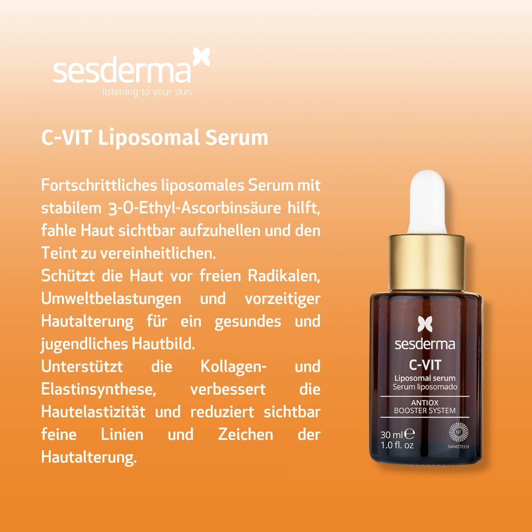 Sesderma FERULAC + C-VIT Set – Antioxidative Gesichtspflege mit Ferulasäure & Vitamin C, Anti-Aging Creme 50 ml + Liposomales Serum 30 ml, Schutz vor Photoaging & strahlender Teint