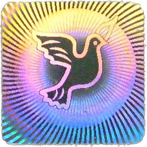 Holographic labels BY EtikettenWorld 10 mm x 10 mm Dove, EW-H-M120B Tamper proof, Water proof, Security seal labels (10)