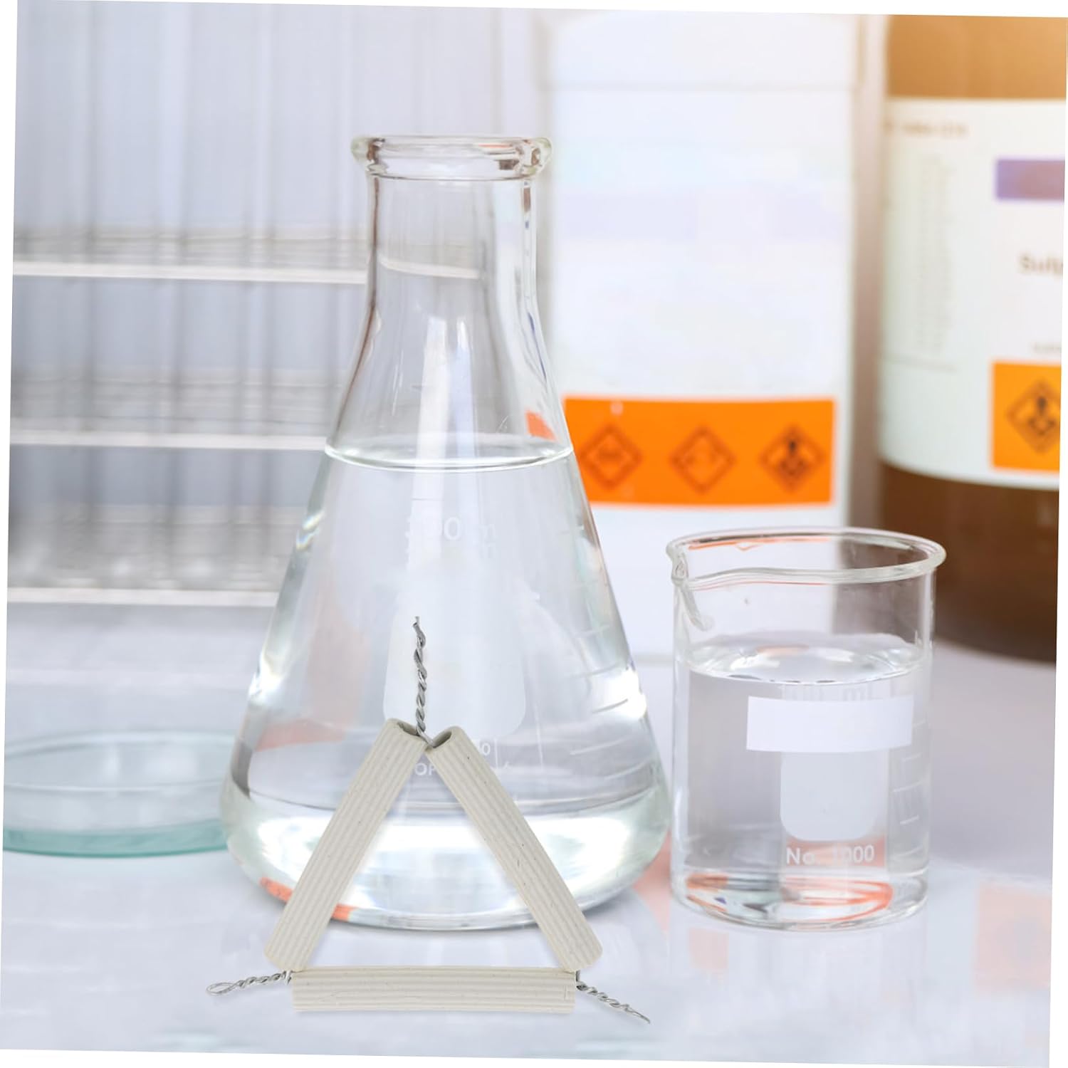 YARNOW Versatile Lab Crucible Stand Ceramic Crucible Holder Iron Wire Triangle Holder for Melting Experiments