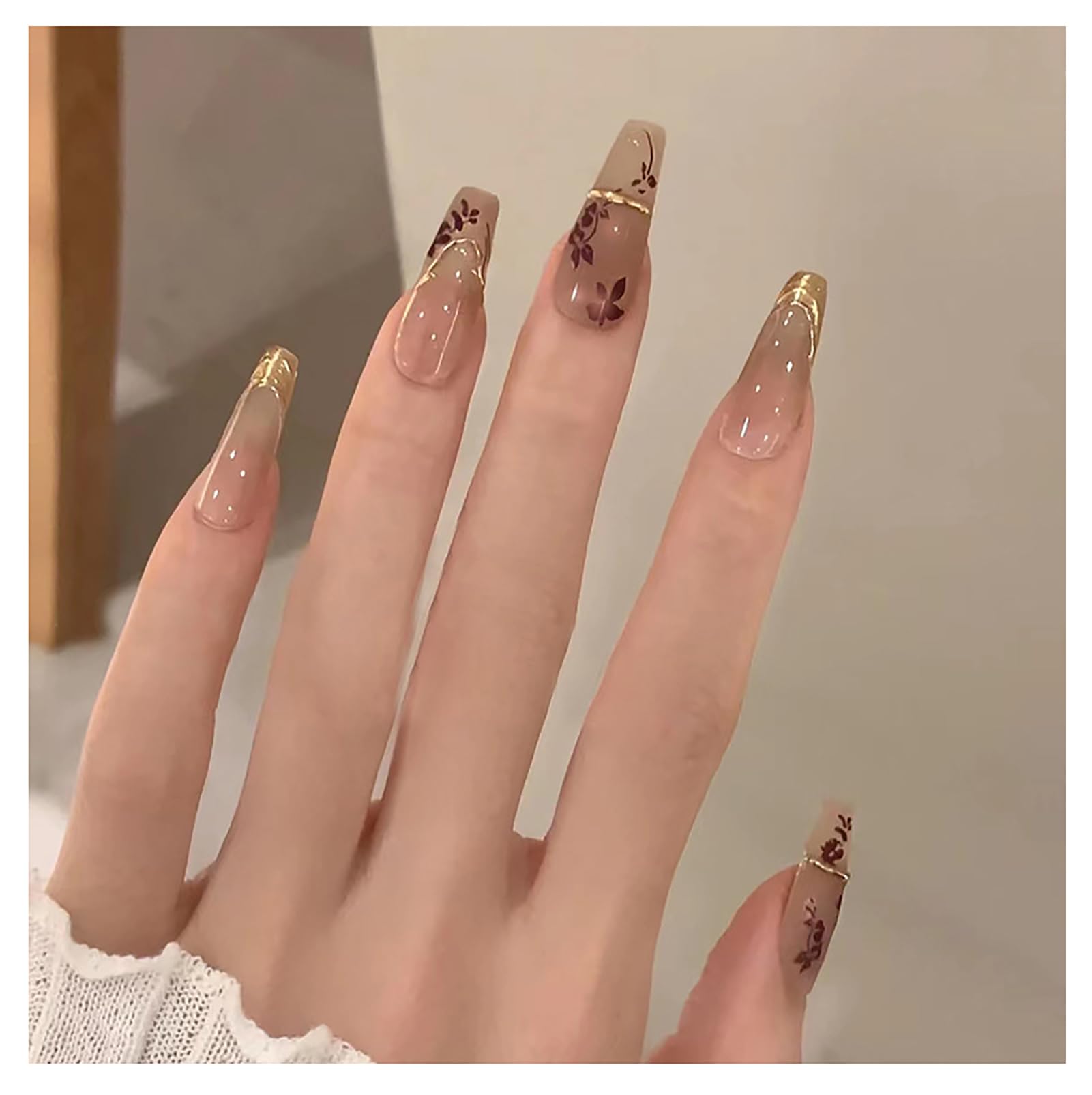 Amazon | SEMTIM ネイルチップ 24枚入 ミディアム ショート ラウンド