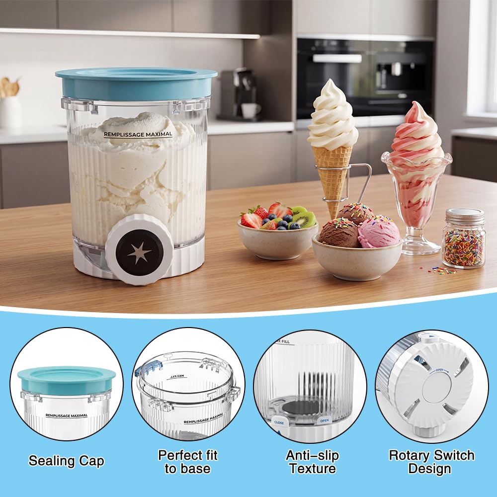 Golgner 2 Stück Ninja Swirl Creami Behälter, Tubs Zubehör für die Ninja Creami NC701 NC700 Serie, Behälter für Ninja Creami Swirl Pints und Deckel, BPA-frei für Ninja Creami NC701 NC700 Serie