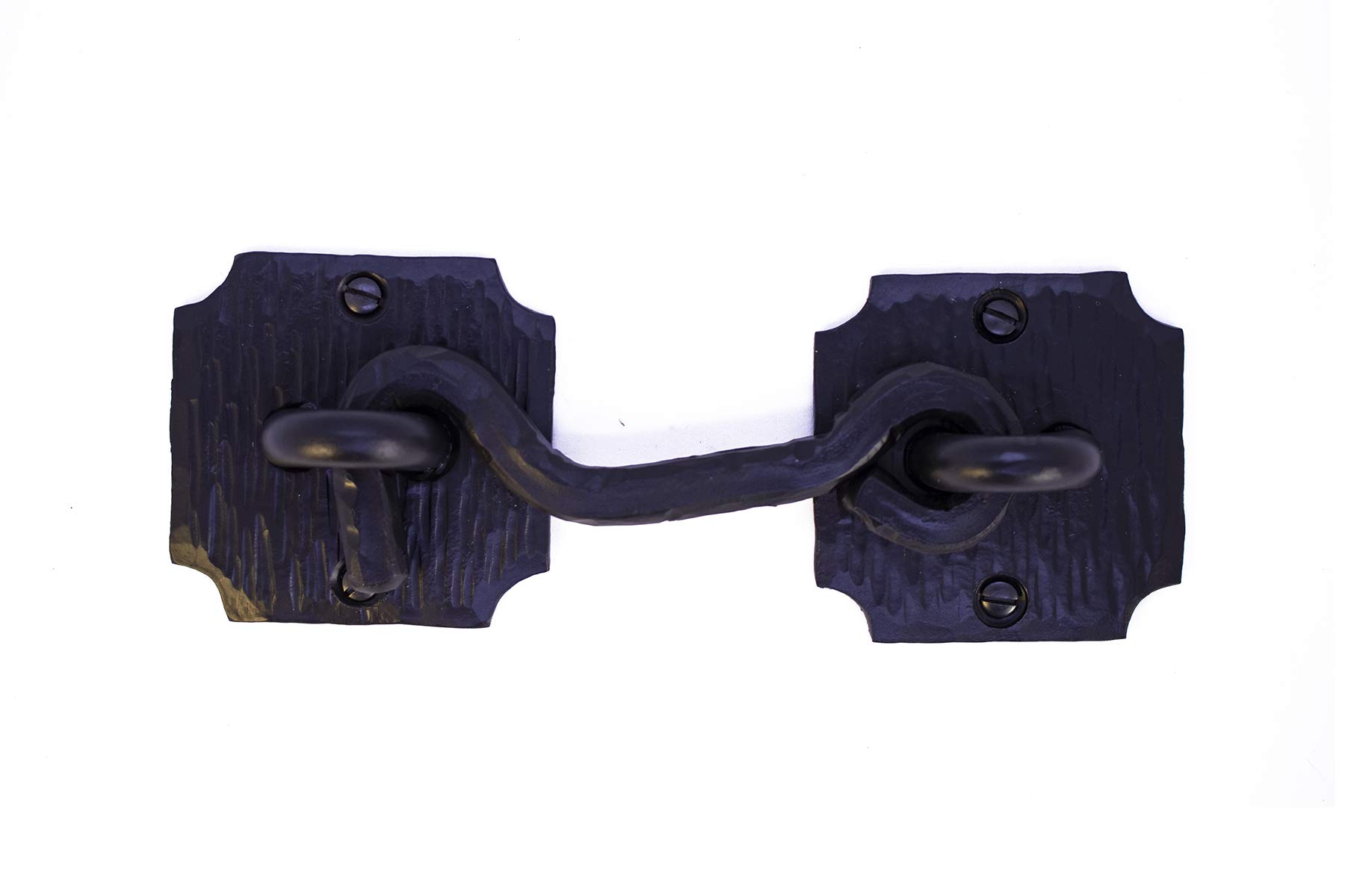 1 Pack 3.5" Bar Latch for Gates - Black - Heavy Duty Decorative Metal Bar Latch - Handmade Rustic Metal Latches for Gates, Cabinets, Barn Doors and Outdoor Enclosures - The Hacienda Series