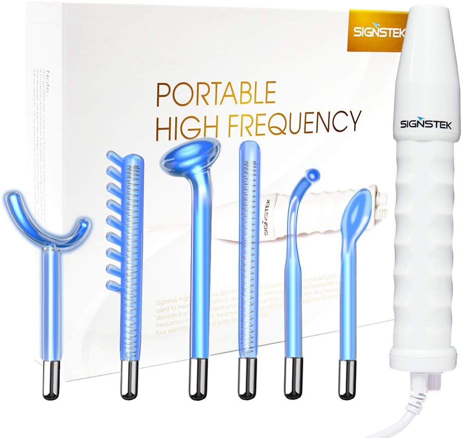 Signstek High Frequency Skin Therapy Machine With 6 Neon Argon Wands