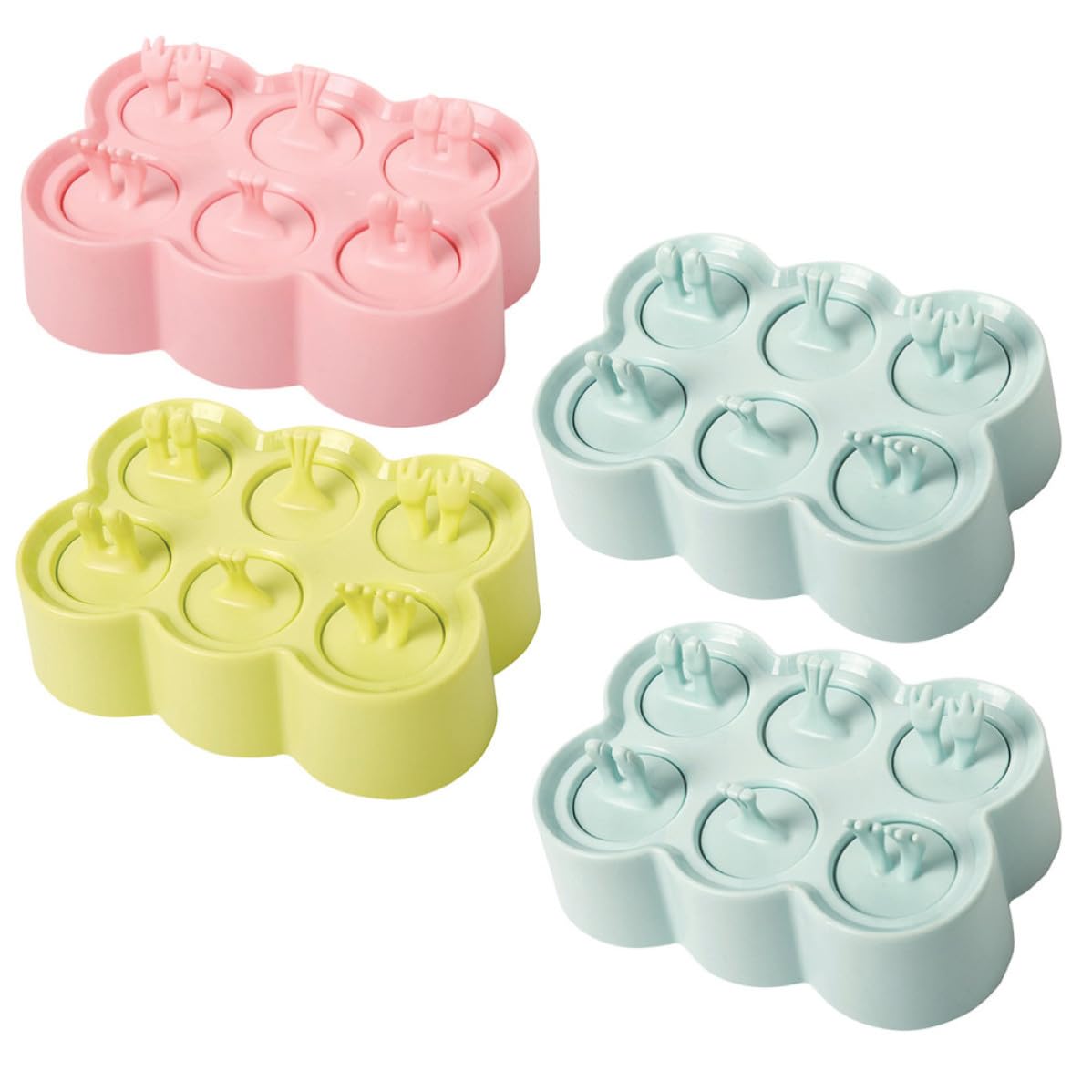 Moules à Glace en Silicone 4 Pièces Forme Animaux, Réutilisables et Faciles à Nettoyer, pour DIY Glace Maison