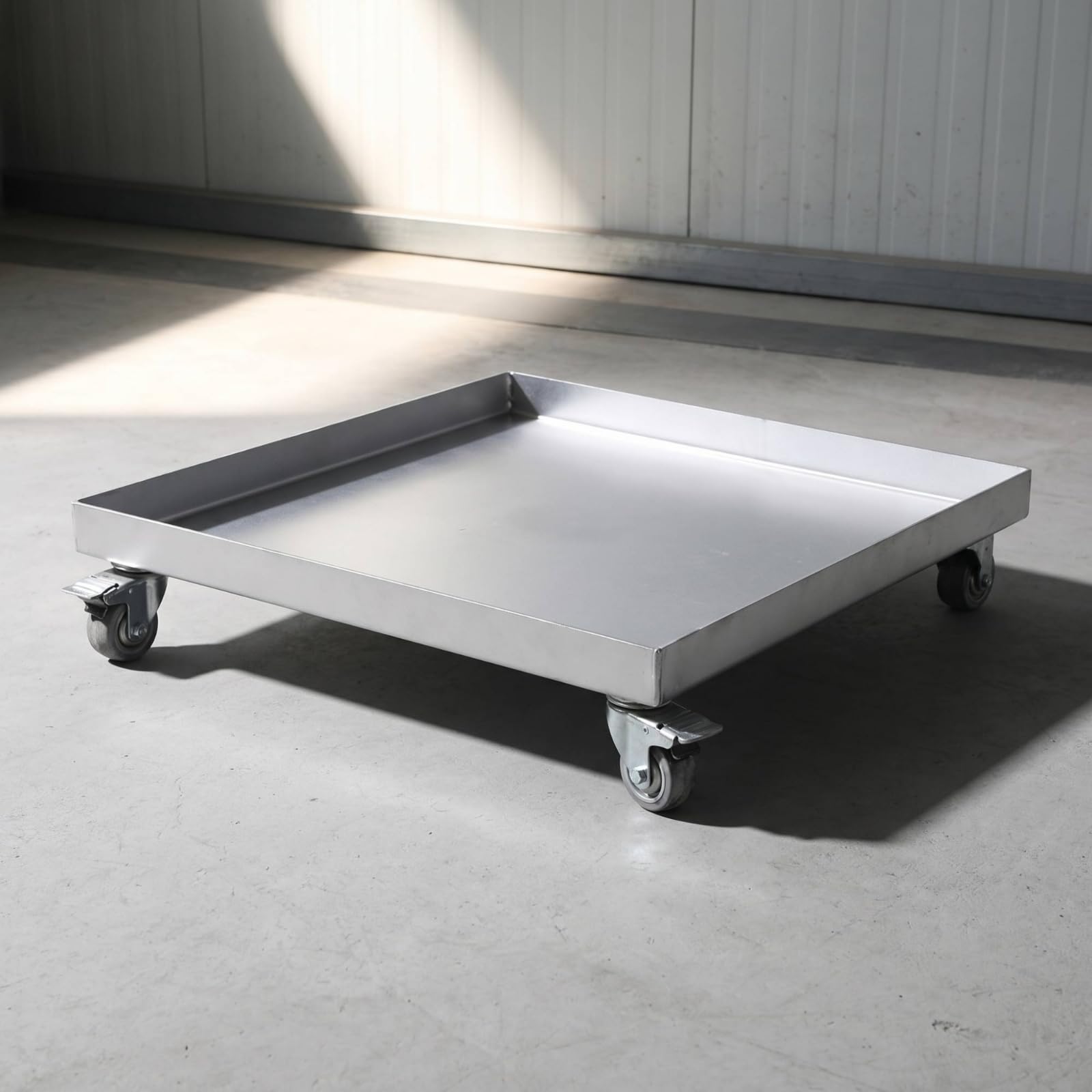Pflanzentrolley Schwerlast Tablett Pflanzenschale Pflanzenroller Pflanzenuntersetzer mit Niedriger Kante Und Abgedichtetem Boden für Wasserrückhalt, 35x35x11 Cm