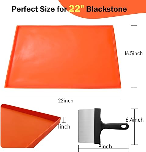 Miniatura 2 de Alfombrilla de silicona para Blackstone de 22 pulgadas, raspador de plancha resistente, accesorios de Blackstone, protector de grado alimenticio con