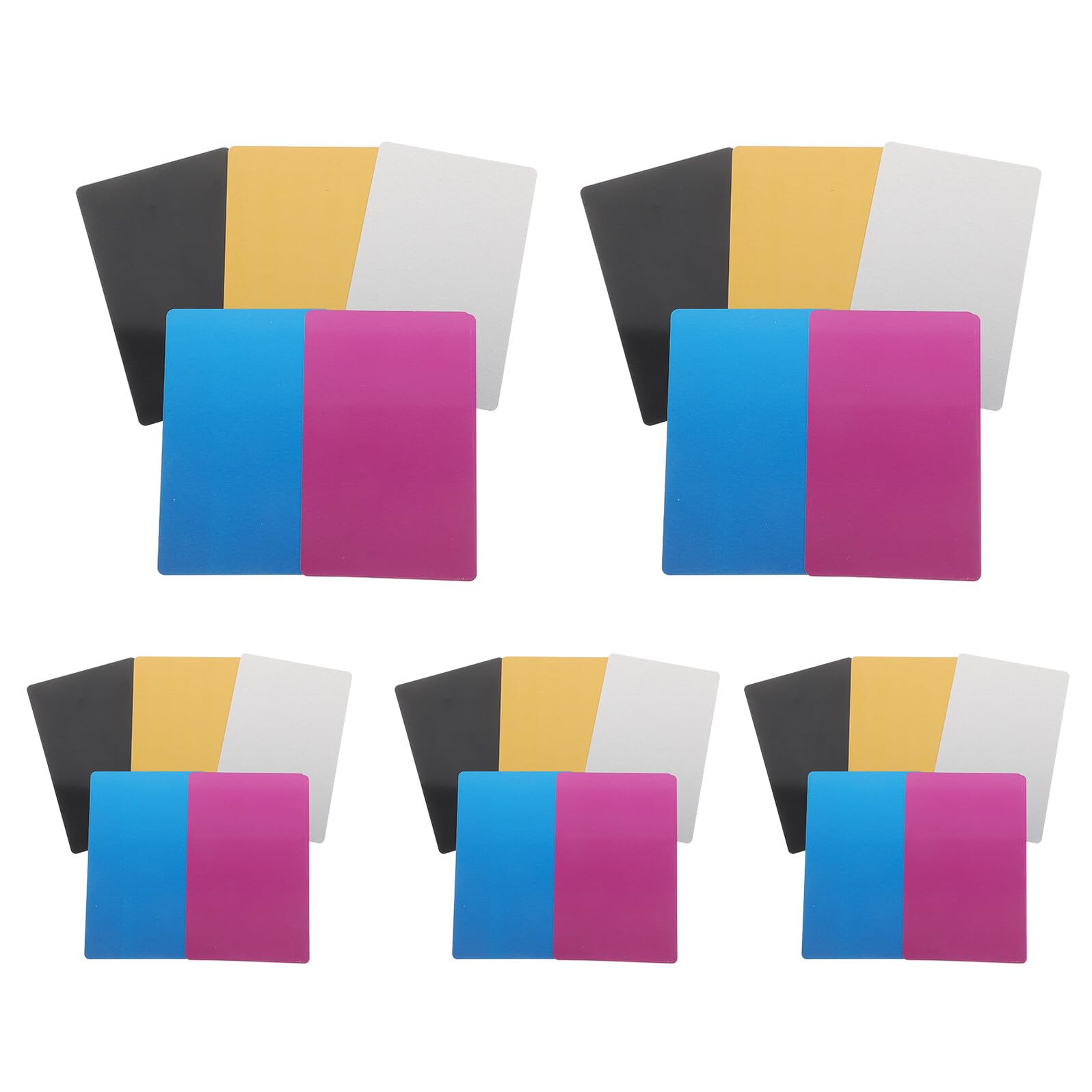 SHINEOFI 5 Juegos Tarjetas De Presentacion Tarjeta De Visita De Bricolaje Tarjetas De Visita De Metal Para Grabar Grabadas De Nombre Aluminio 25 Piezas * 5