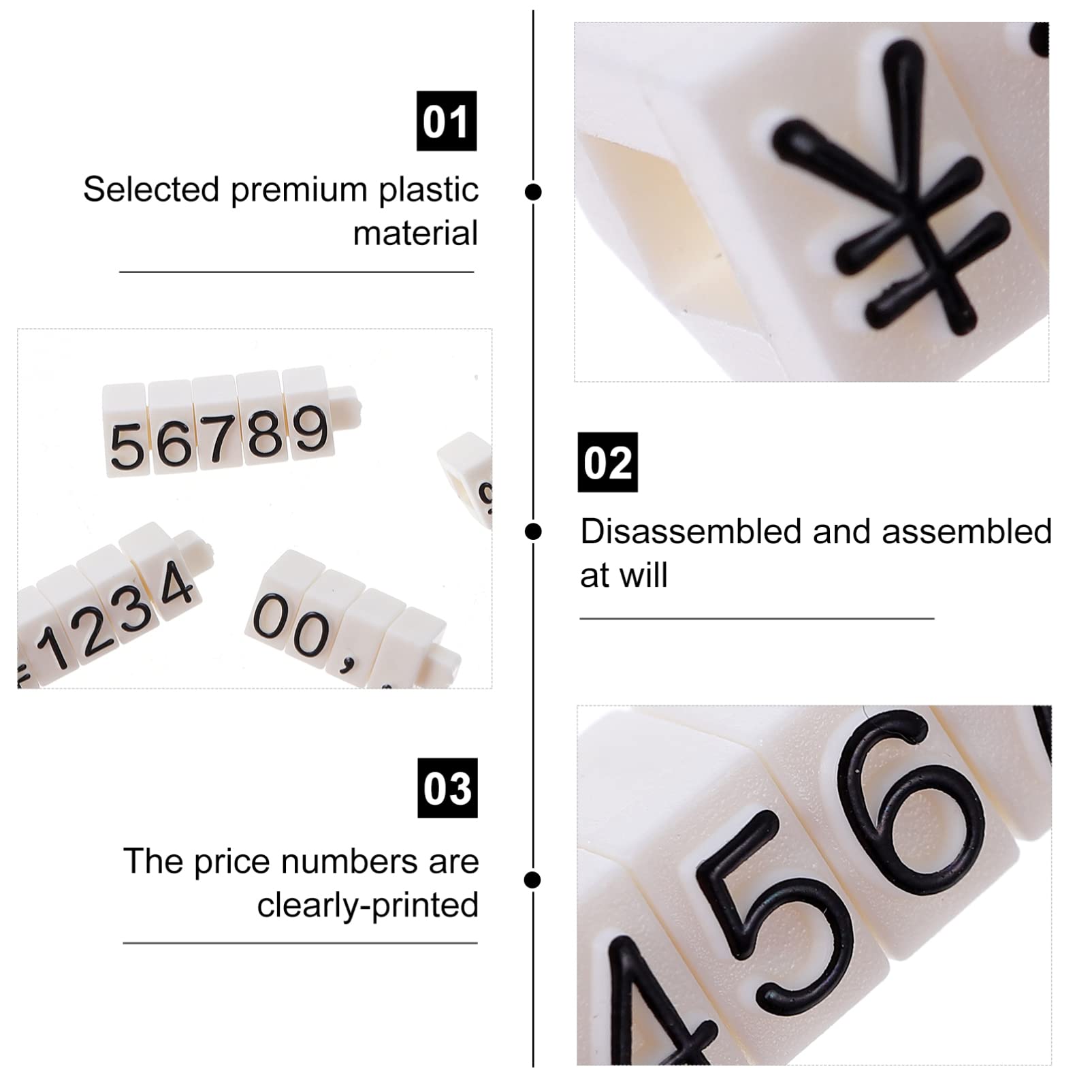 Veemoon Custom Number Tags - 10pcs Pricing Stand Labels for Cake Rings & Commodity Boards - &