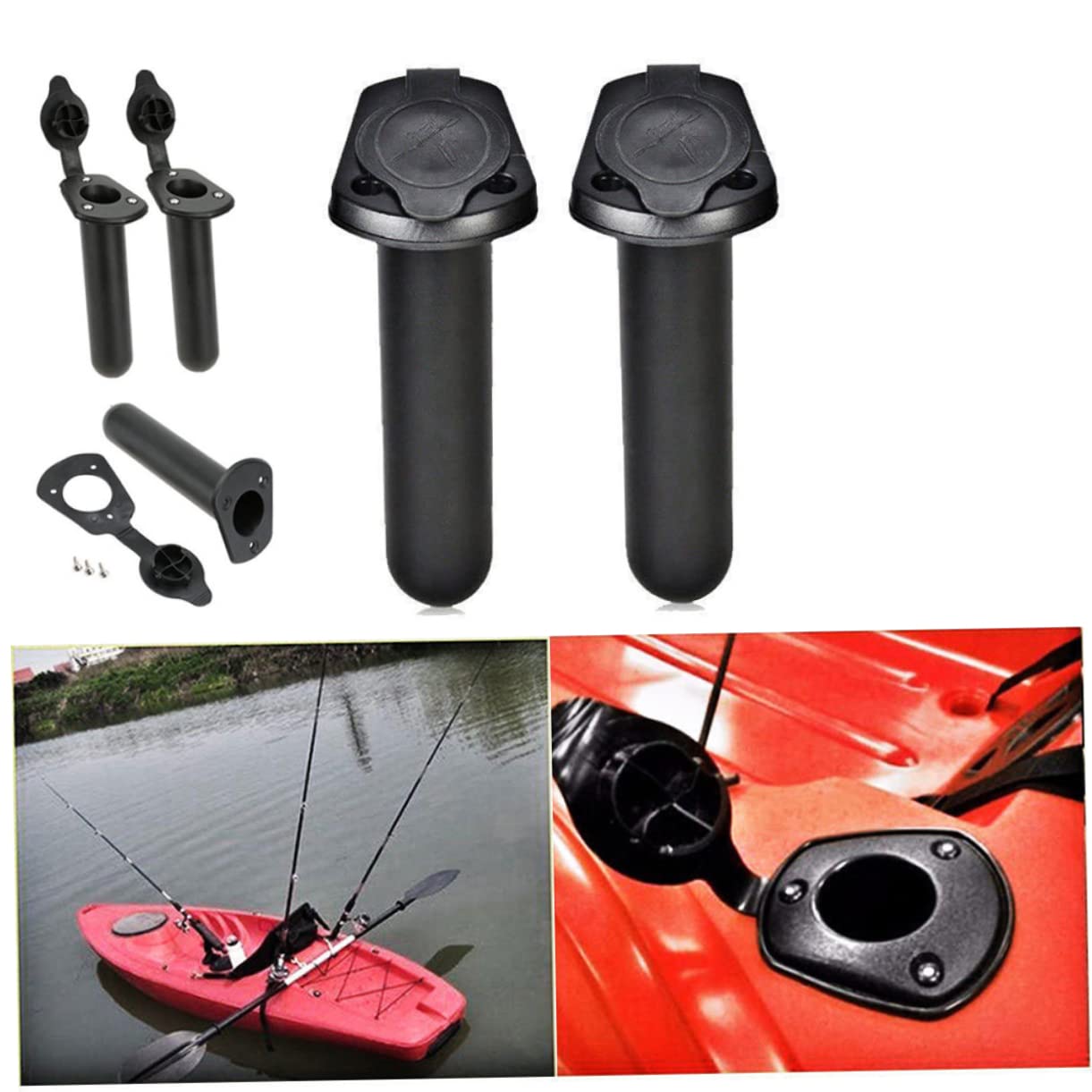 INOOMP 8 PCS Kayak Rod Holder Kayak Attrezzi Pesca Montaggio A Filo Rod Holder Staffa di Pesca per Kayak Supporti per Canne Pesca per La Barca Kayak Pesca Kayak Fishing Rod