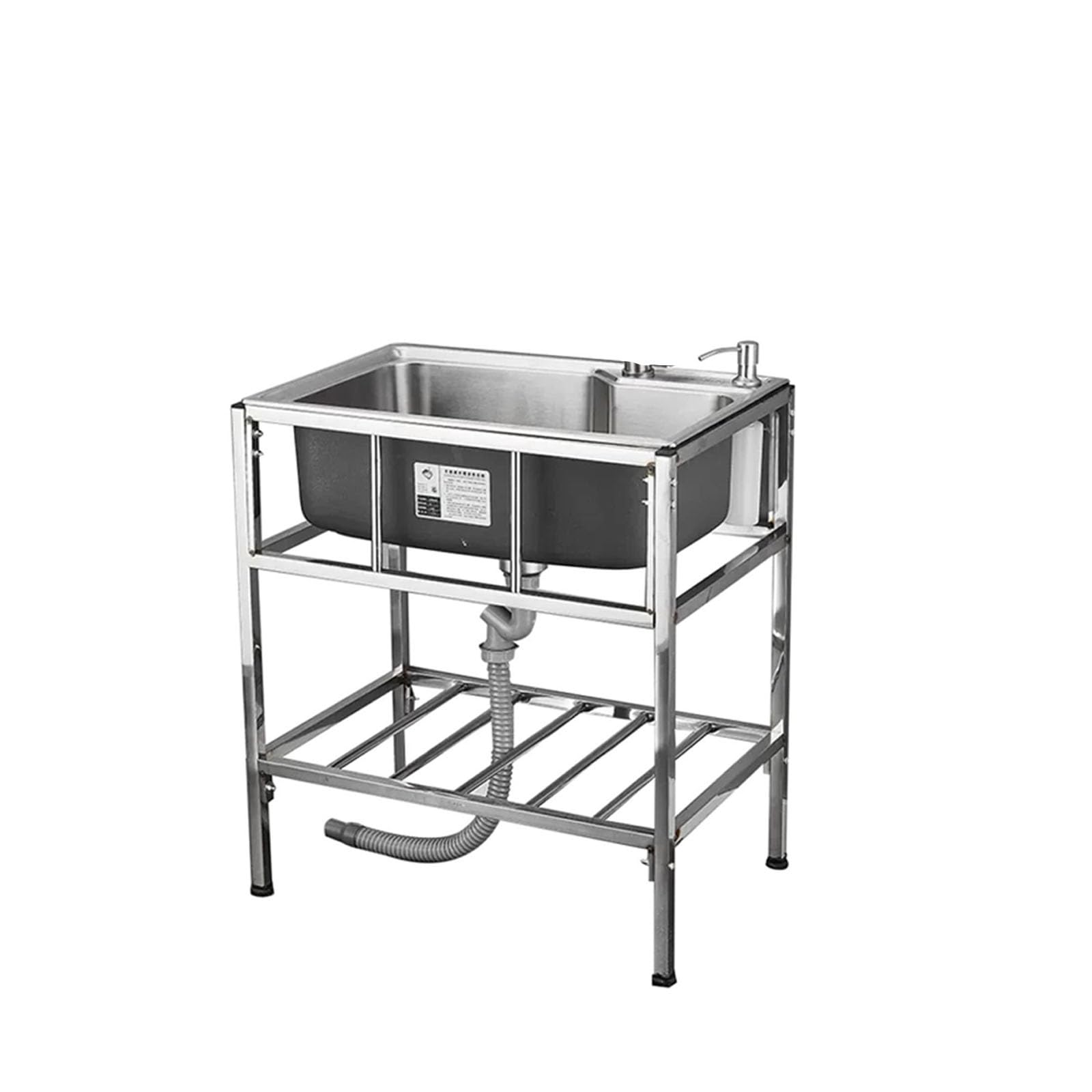 TAXXII Sink Stainless Steel Commercial Restaurant Kitchen Outdoor Freestanding Utility Single Bowl Faucet for Laundry Room,UTI