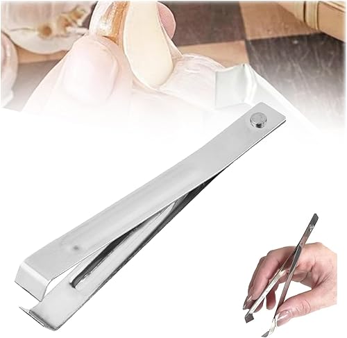 Pinzas para pelar ajo de acero inoxidable, juego de pinzas de hueso de pescado, removedor de piel pelador de ajo, herramienta para quitar la piel,