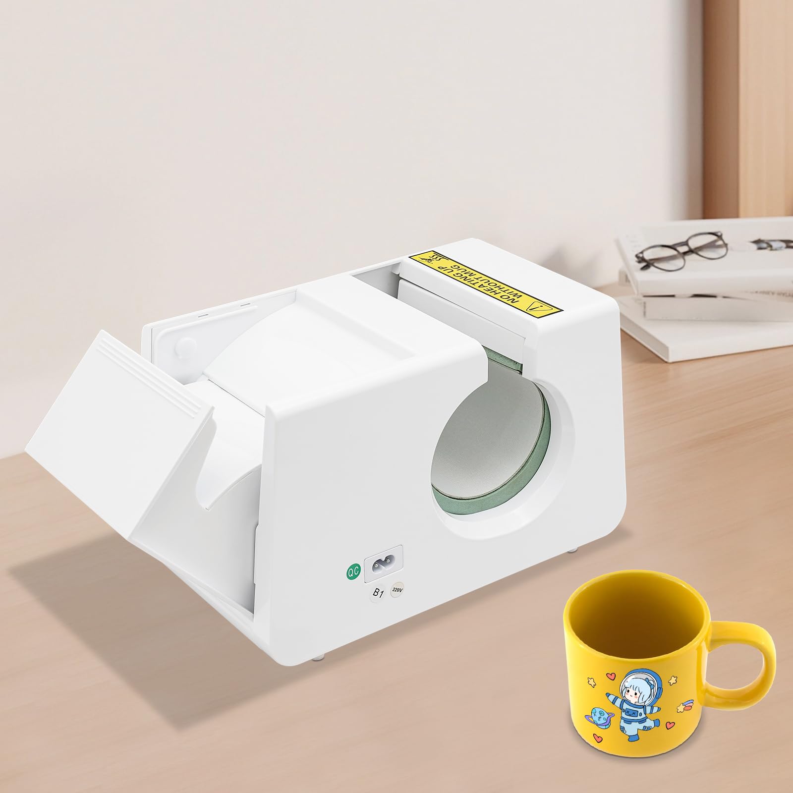 Presse à tasses, presse à chaleur pour tasses de 11 oz, 3 réglages de température 160/180/200 °C, 2 minuteurs 200 s/300 s, presse chauffante pour tasses en céramique, gobelets en acier