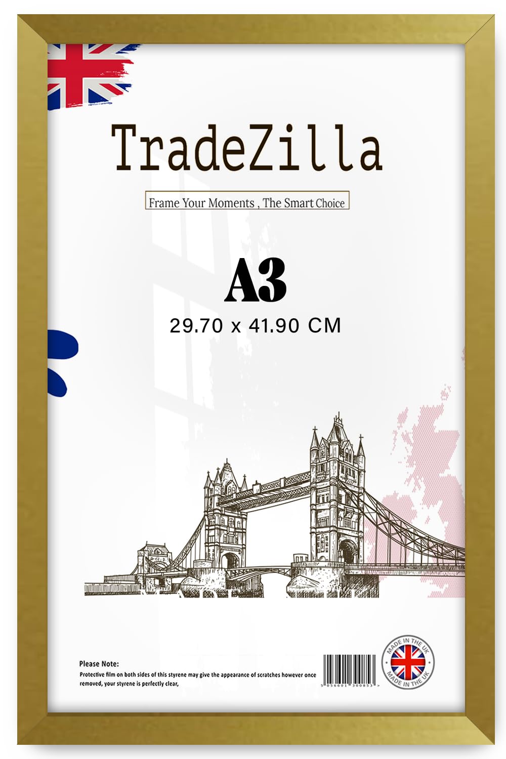 Tradezilla Gold ® | Large Picture Frame A3 (29.70 X 41.90 Cm) Photo Frame 16 X 11 For Wall Poster From The Range 297 X 419 Mm [ ]