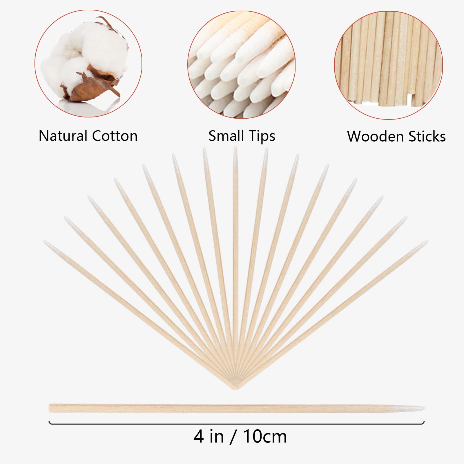 Lot De 500 Cotons-tiges En Bois Pointus - Pour Maquillage, Manucure, Tatouage Et Nettoyage Précis