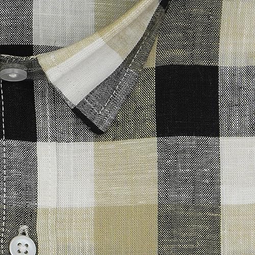 Image of GHPC 100% Cotton Checkered Half Sleeves Regular Fit Formal Shirt for Men