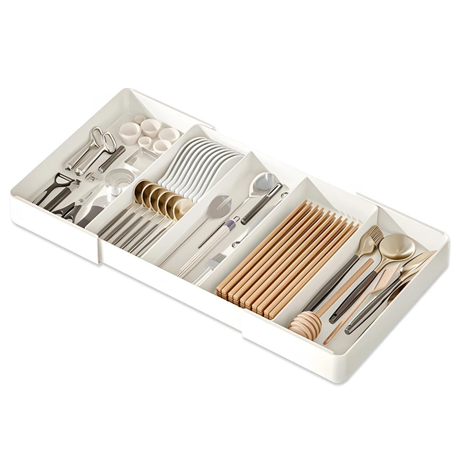 WDSBZNB Cutlery Tray Tableware Organizer Expandable Silverware Drawer Kitchen Utensil Tray Adjustable Cutlery and Flatware Home Tool