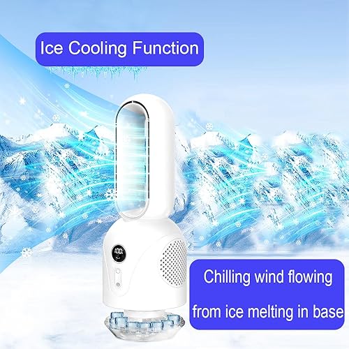 Miniatura 3 de Ventilador pequeño sin aspas, ventilador de escritorio, ventilador de oficina, ventilador oscilante y alimentado por batería, ventilador de