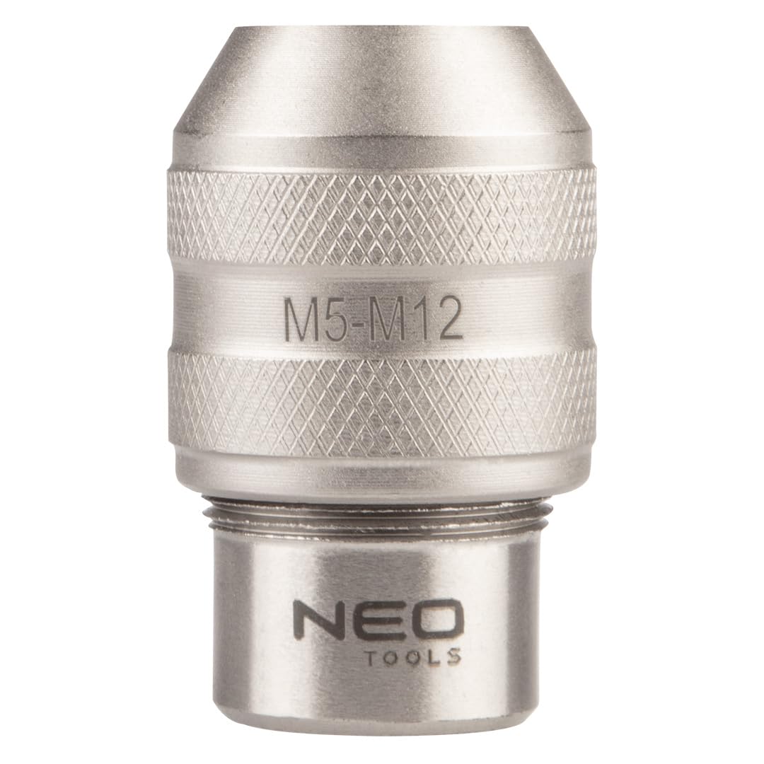 NEO Tools Chuck for Taps, Tap Cutting Chuck, Tool Holder, Cordless Screwdriver/Drill, Tap Adapter 3/8 Inch, for Thread M5-M12, CRV