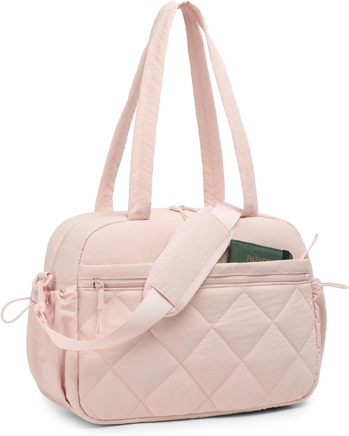 Travel Duffle Bag, Carry On Bag for Men Women with Wet Pocket, Large Capacity Gym Bag, Multi Pocket Hospital Busniess Weekender Overnight Tote Bag (Pink)