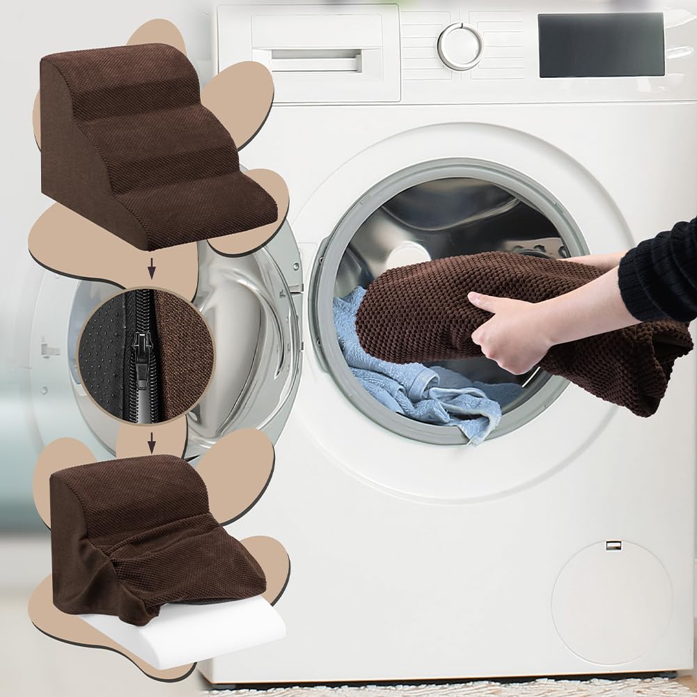 Scaletta Per Cani E Gatti BAKAJI 3 Gradini Con Rullo Rimuovi Peli - Imbottita Antiscivolo Per Divani E Letti (Beige) - Foto 7