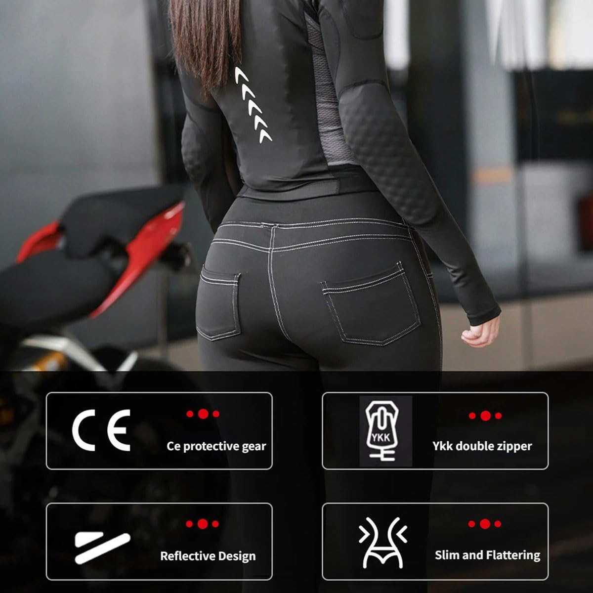 Veste Moto Femme Protections CE, Blouson Moto Mesh Respirant | Protections Amovibles, Tissu Mesh Léger, Détails Réfléchissants, Haute Visibilité, Équipement Moto