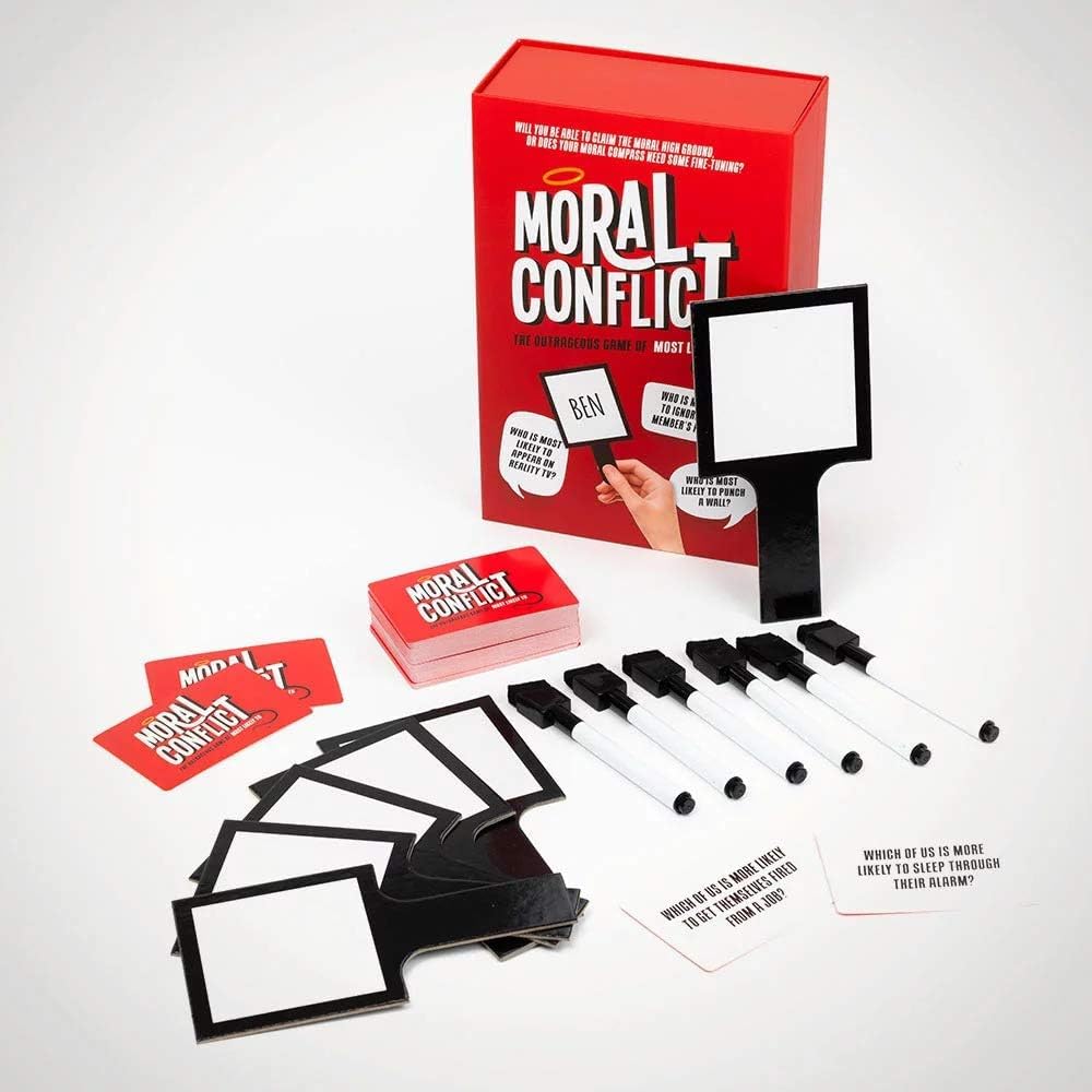 Professor PUZZLE Moral Conflict Family Edition – Partyspiel, „Wer Würde Eher...?“, Für Familien & Kinder