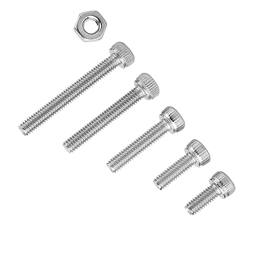 Miniatura 9 de Juego de 210 tornillos métricos M2.5 de acero inoxidable, cabeza hexagonal M2.5 × 12, cabeza de enchufe inoxidable de 0.098 in, tornillos