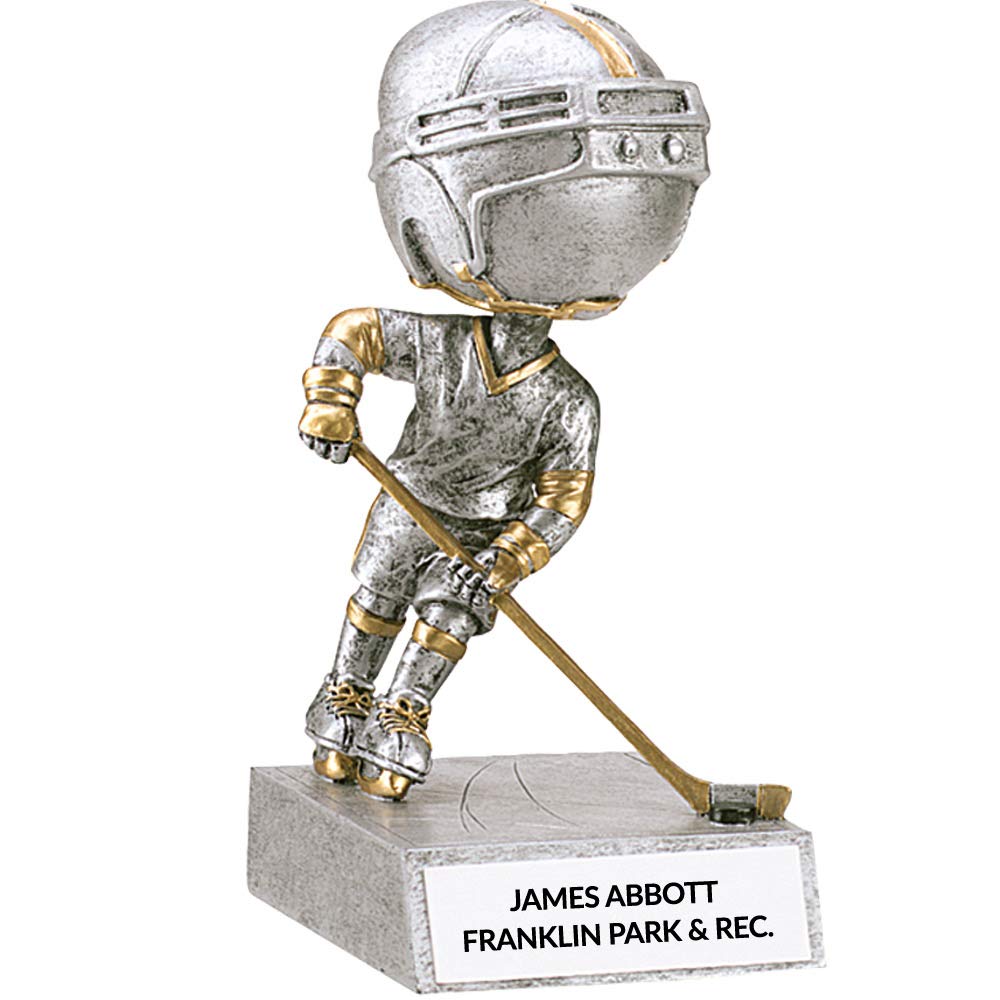 Custom Hockey Bobble Head - 4 Lines of Free Engraving - 5.5 inch