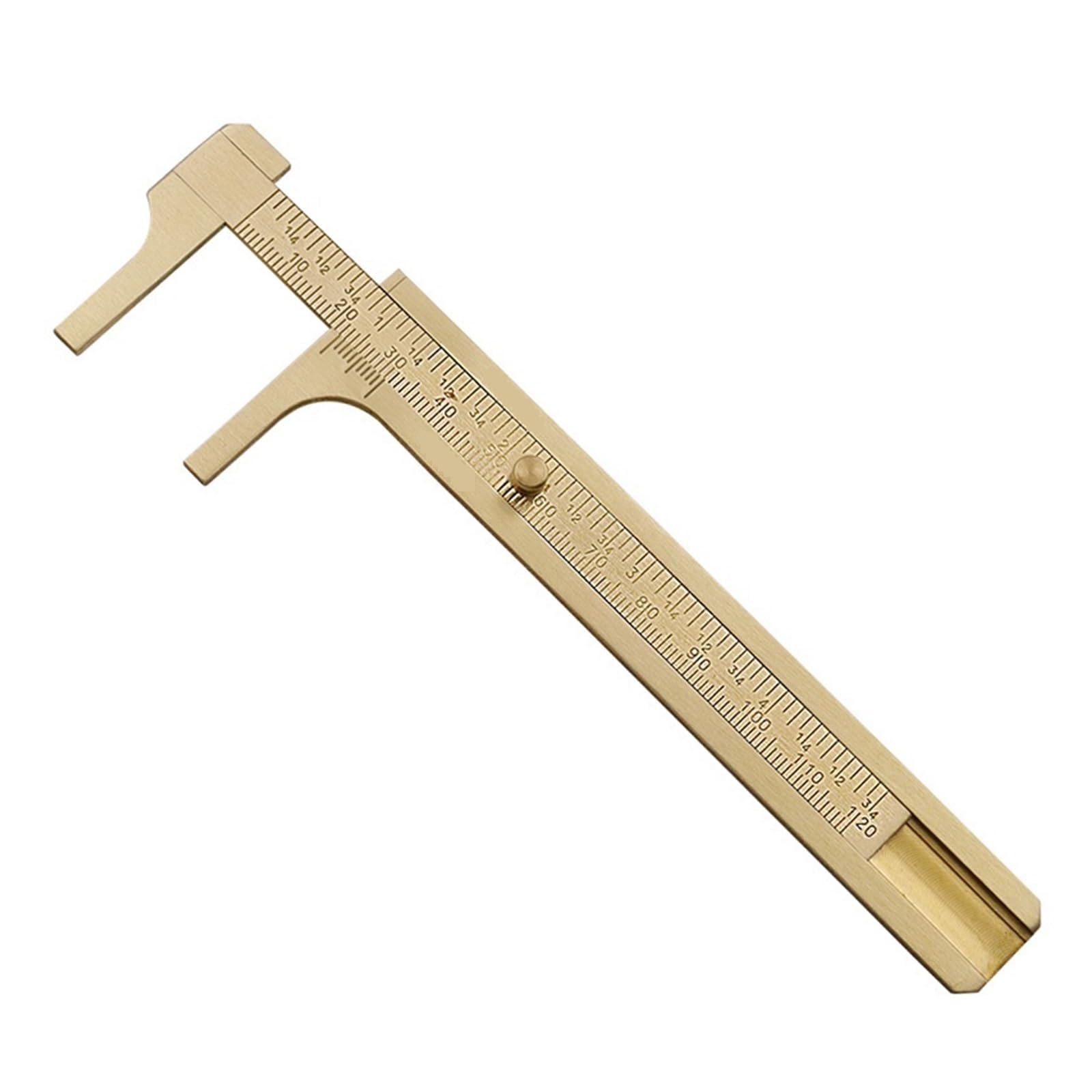 SWENEEN 0-120Mm Mini Brass Caliper Pure Copper Vernier Double Single Scale Measuring Ruler Retro Portable,Single 0-120mm