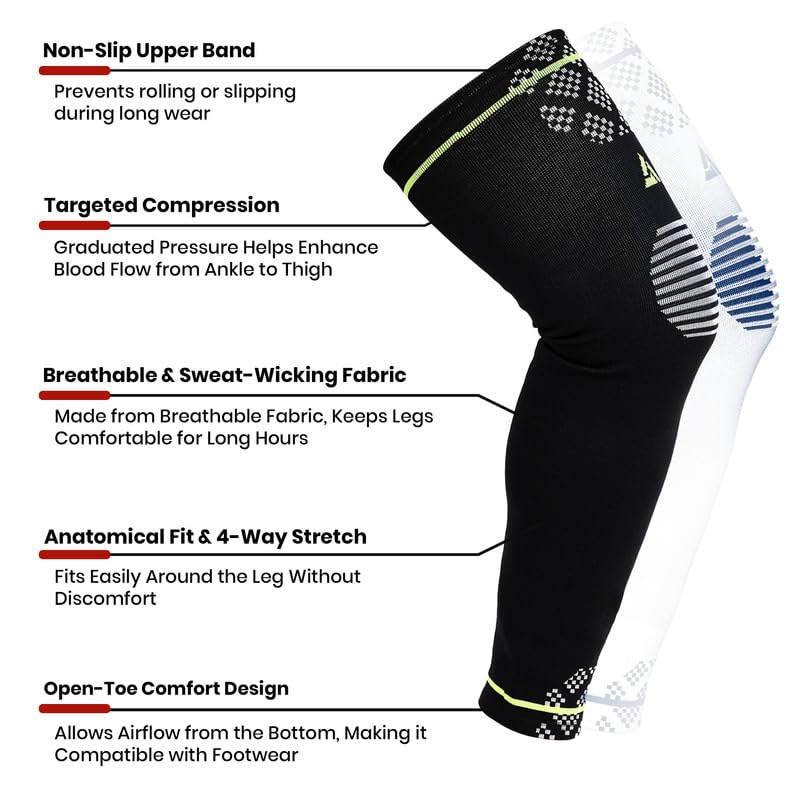 Image of Varicose Vein Stockings | Compression Stockings for Men & Women | Pain Relief & Better Circulation | Graduated Support for Leg Pain Relief & Blood Circulation | Size - L | Pack of 1
