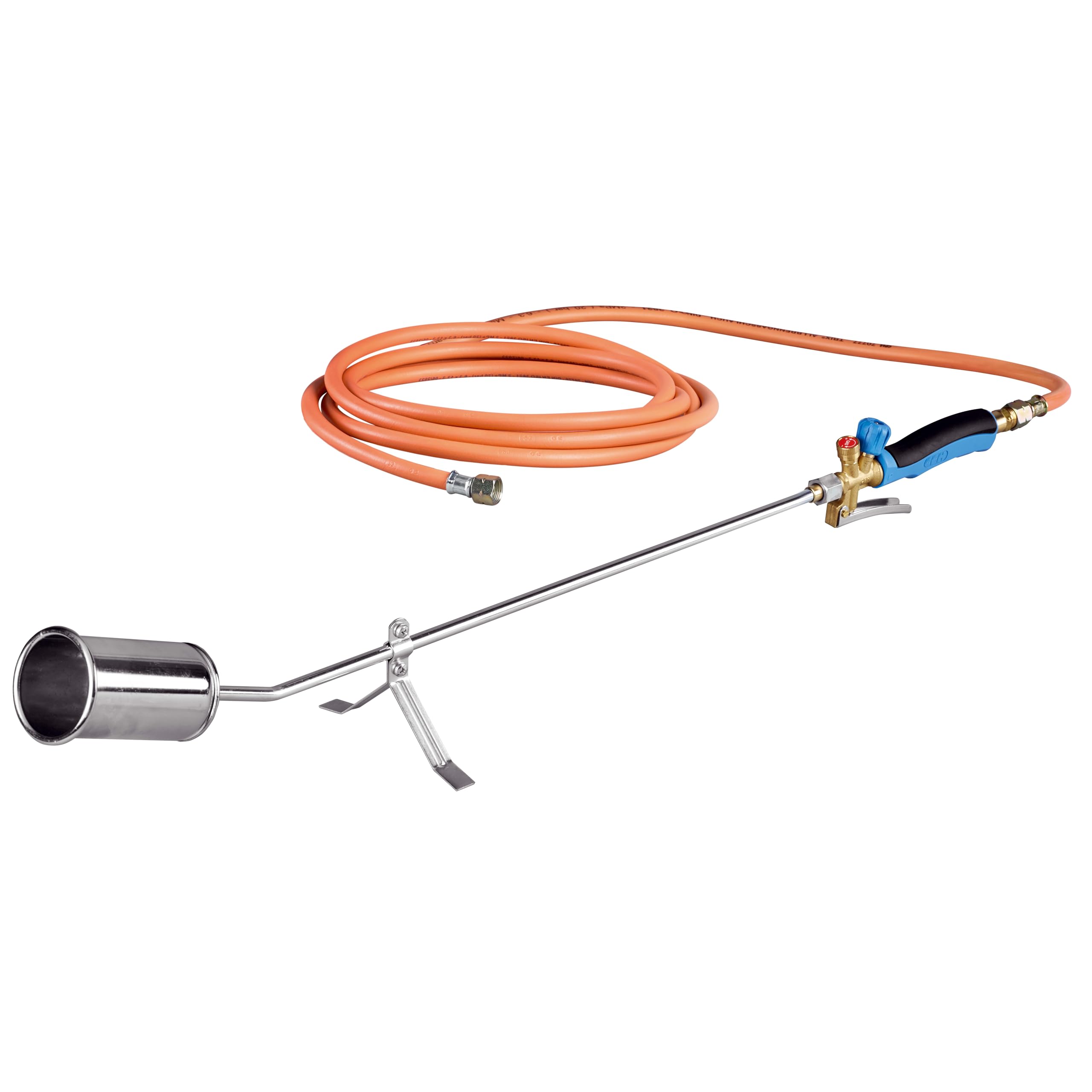 CFH Palnik Profi PA 079 – w zestawie gumowy wąż gazowy 3/8", palnik do chwastów, podłączenie do butli gazowych, idealny do usuwania chwastów oraz prac przy produkcji smoły i folii stawowej, certyfikat