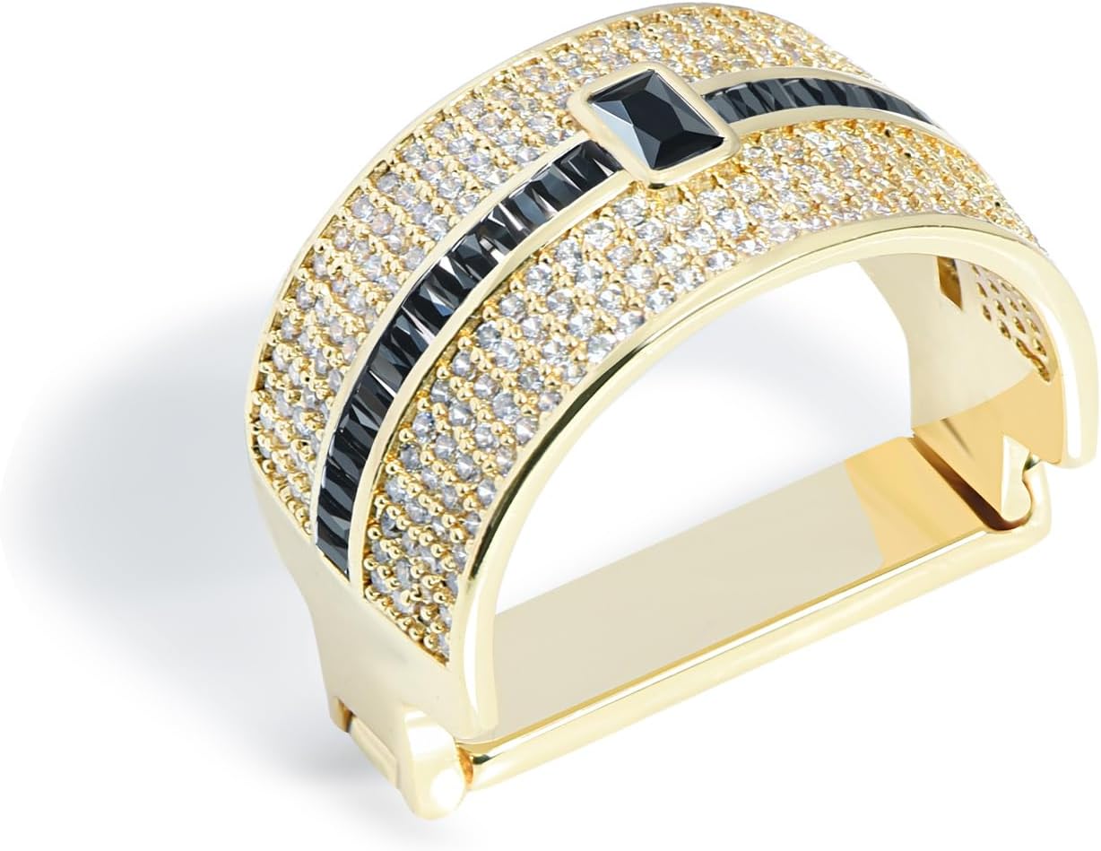 Sparkling Crystal Men's Neck Tie Ring Tie Clasp Necktie Clips Holder Tie Accessories with Box for Wedding Jewelry Gift