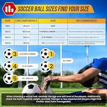 Vizari Soccer Ball for Youth, Adult, Kids | Sizes 3,4,5 | Durable Soccer Ball for Match & Practice | Perfect for Indoor & Outdoor Play
