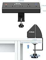 Vista 7 de Regleta de alimentación con abrazadera de escritorio con USB C, estación de carga rápida de 65 W para iPhone 14 Pro Max, iPad, MacBook Air, fuente