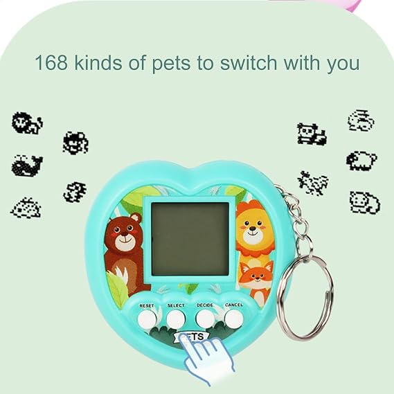 Digital Pet Game | Virtual Electronic Pets with 168 Pets,Interactive Giga Pet, Handheld Kids Toys, Nostalgic Virtual Pet Keychain for Halloween, Christmas, Ages 7+