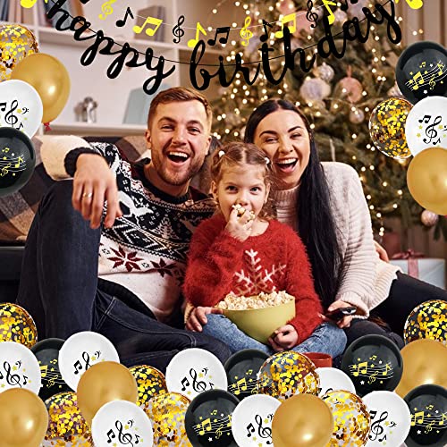 Music Themed Party Decorations Include Music Note Latex Balloons Happy Birthday Cake Topper And Music Note Birthday Banner For Birthday Wedding Party Supplies #TOP6