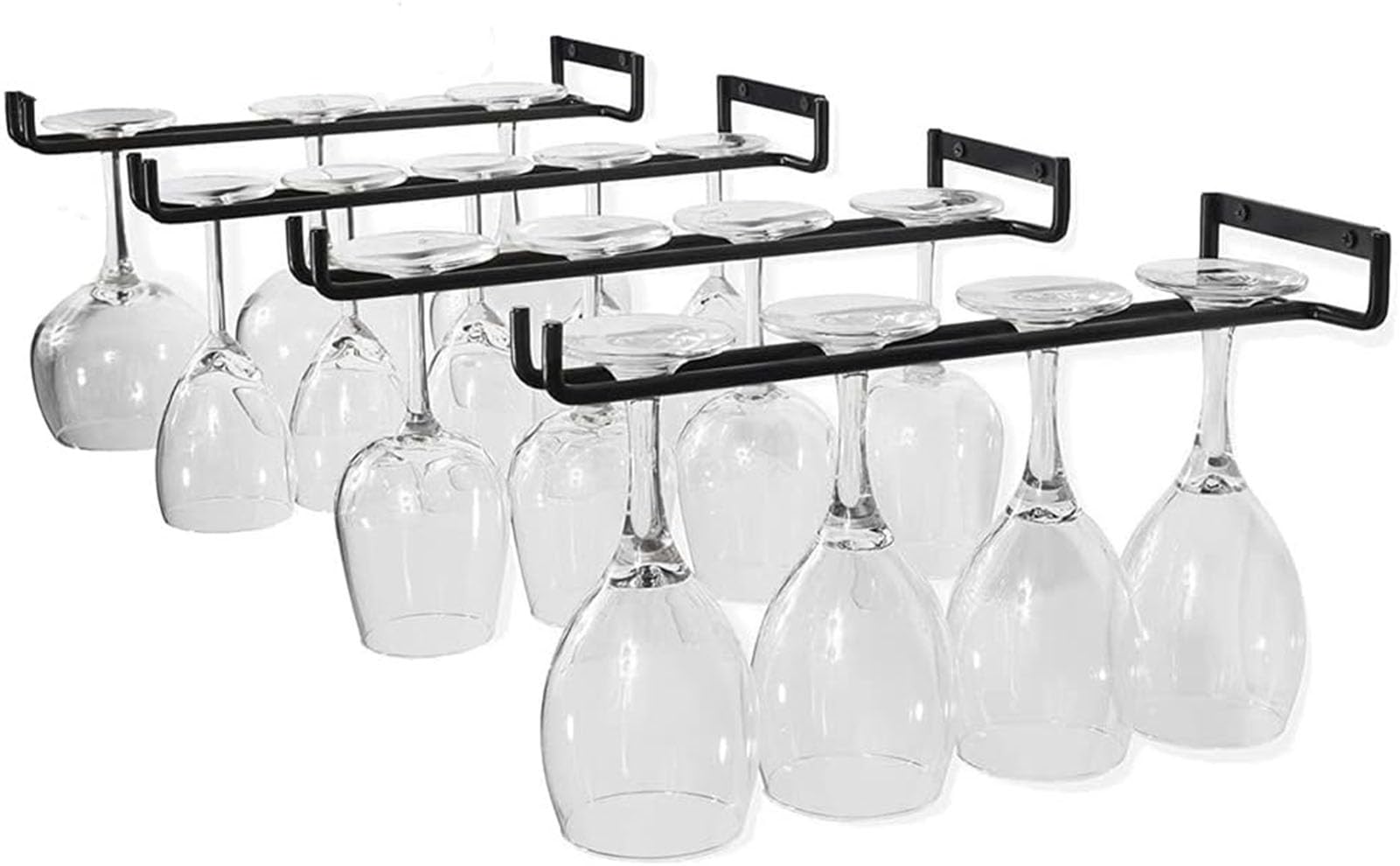 Genérico Elegante botellero de Pared para Vino, Soporte para Copas de Vino bajo el Estante y Almacenamiento Colgante para Bar y Cocina, Elegante Expositor para Copas de Vino para la organización y de