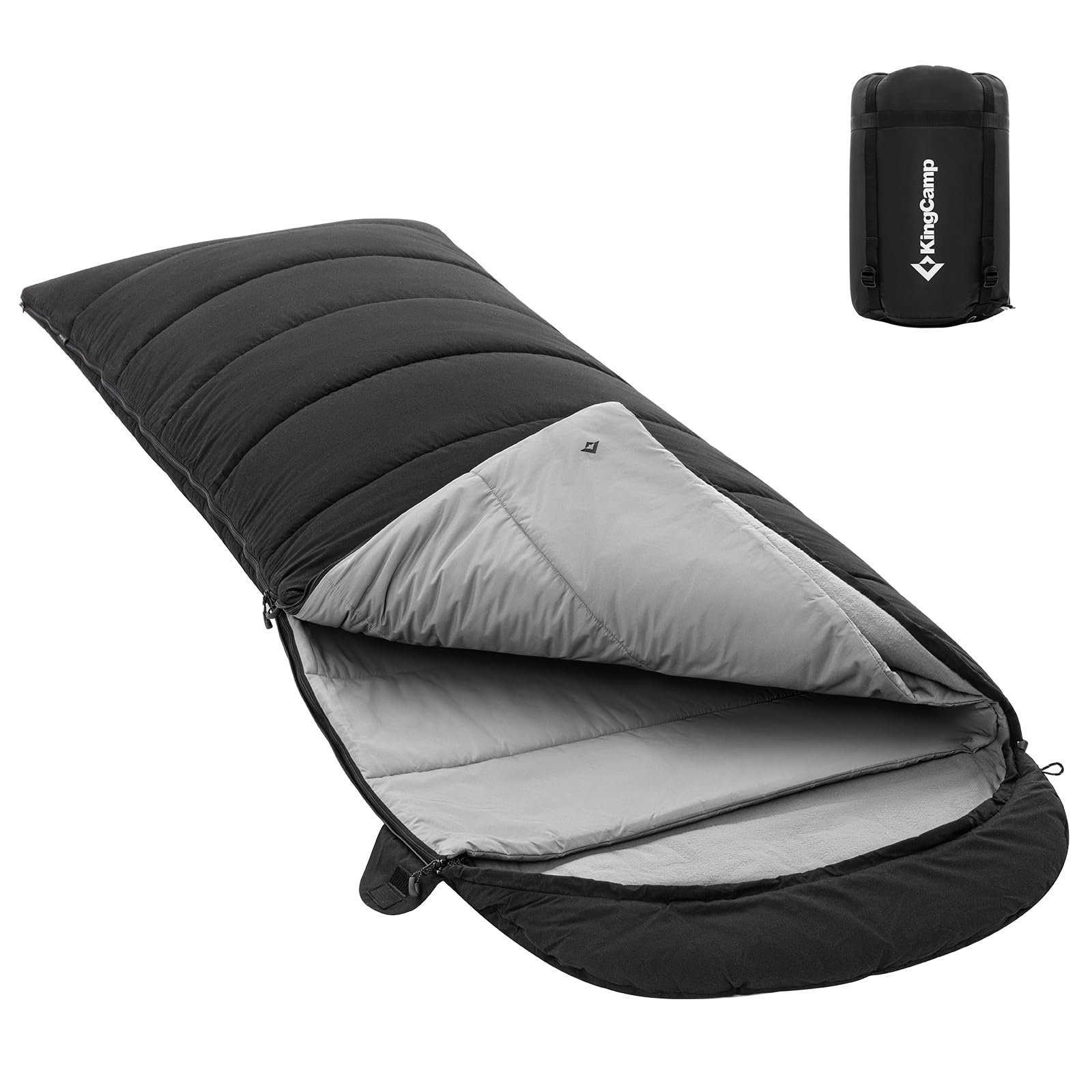 KingCamp Saco De Dormir Para 4 Estaciones Con Manta Extraíble Saco De Dormir De Franela Para Adultos Invierno Camping Interiores Exteriores