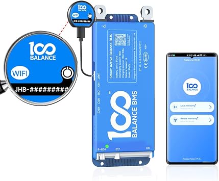 100BALANCE 40A 8-17S Standard Function Smart Active Balance BMS with WiFi Module Protection Board Build-in Bluetooth for Lithium Battery