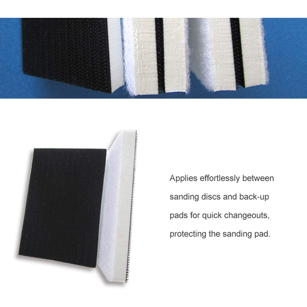5PCS 70 * 100mm Rectángulo EVA Esponja Interfaz Almohadilla de protección Lijadora Almohadilla de respaldo Herramientas abrasivas - Gancho y bucle