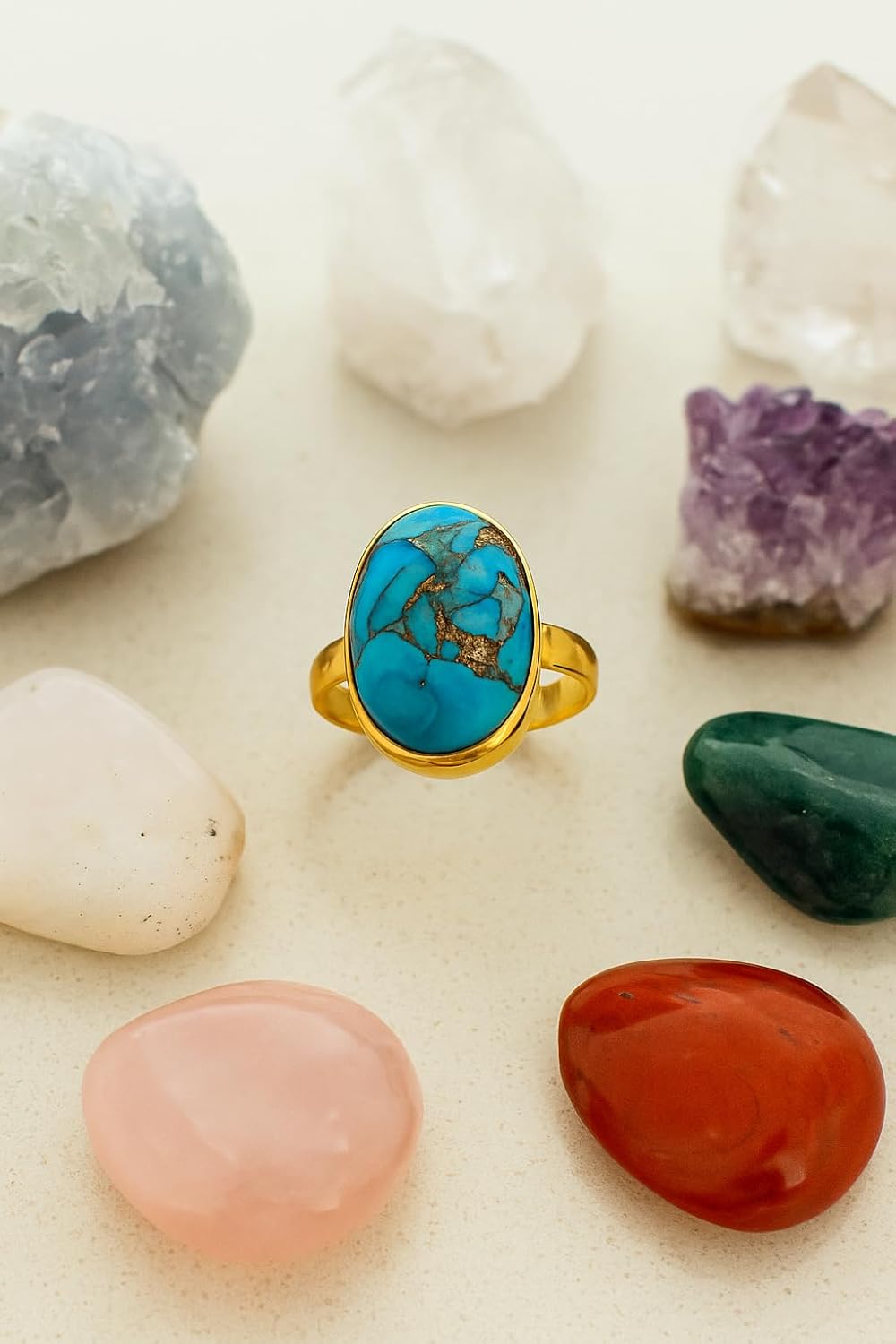 Rainbow Moonstone Ring for Women in 925 Silver with 18K Gold Plating – Oval Cut Natural Gemstone | Textured Minimalist Design | Daily, Party & Office Wear Jewelry Gift