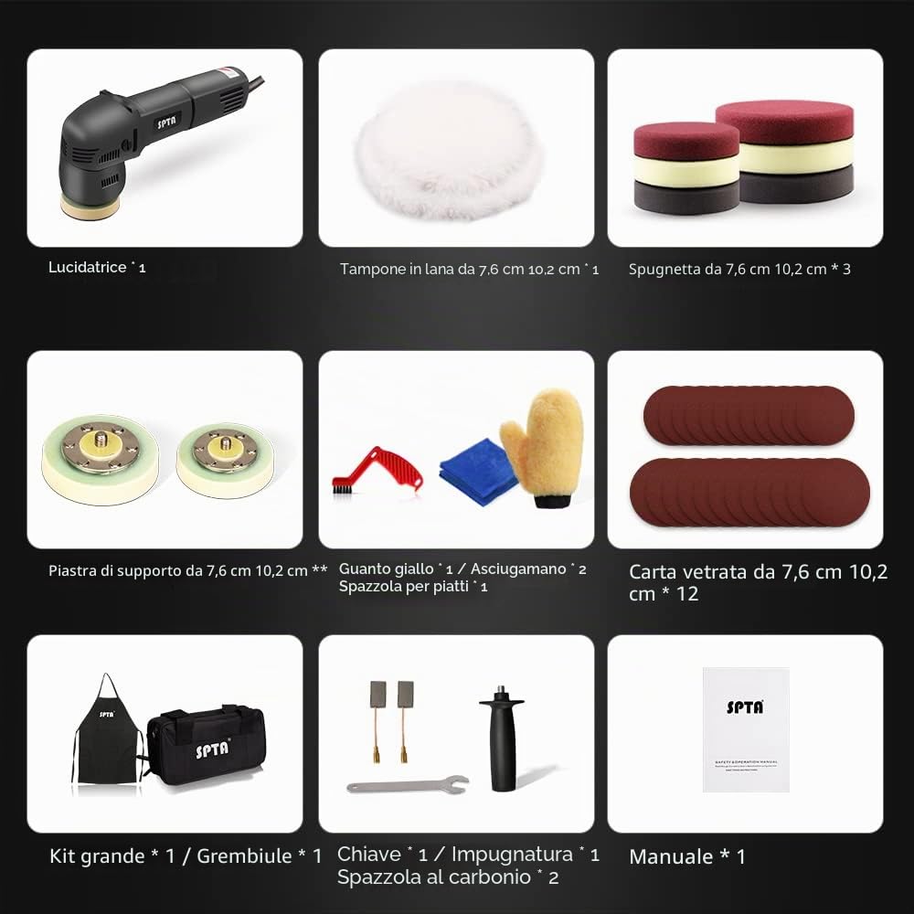 Lucidatrice tampone, SPTA 3 pollici 10mm orbita 780W Lucidatrice orbitale per auto per la pulizia automatica