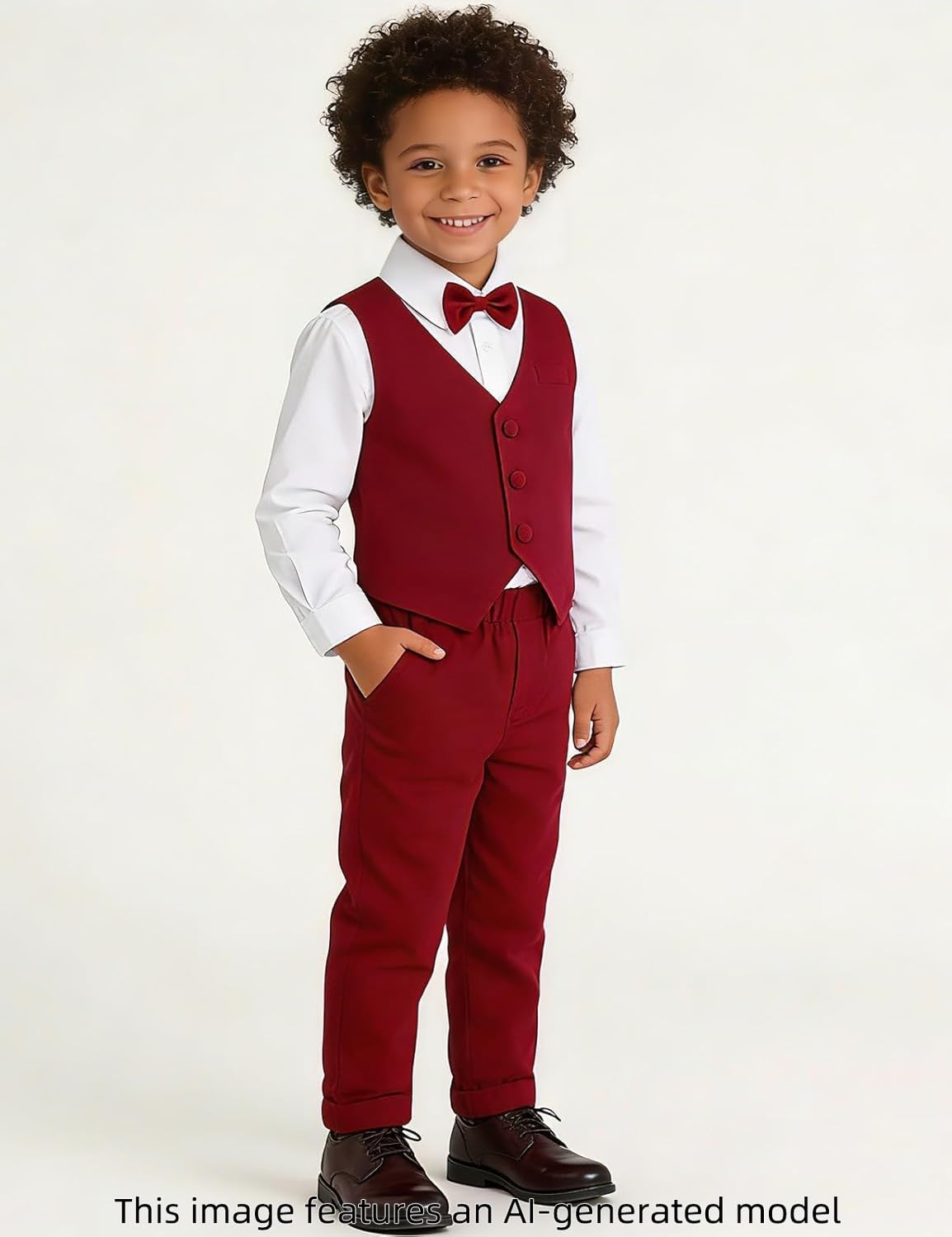 A&J DESIGN Baby Jungen Gentleman Anzug Set, 3-teiliges Outfit Shirts & Weste & Hosen