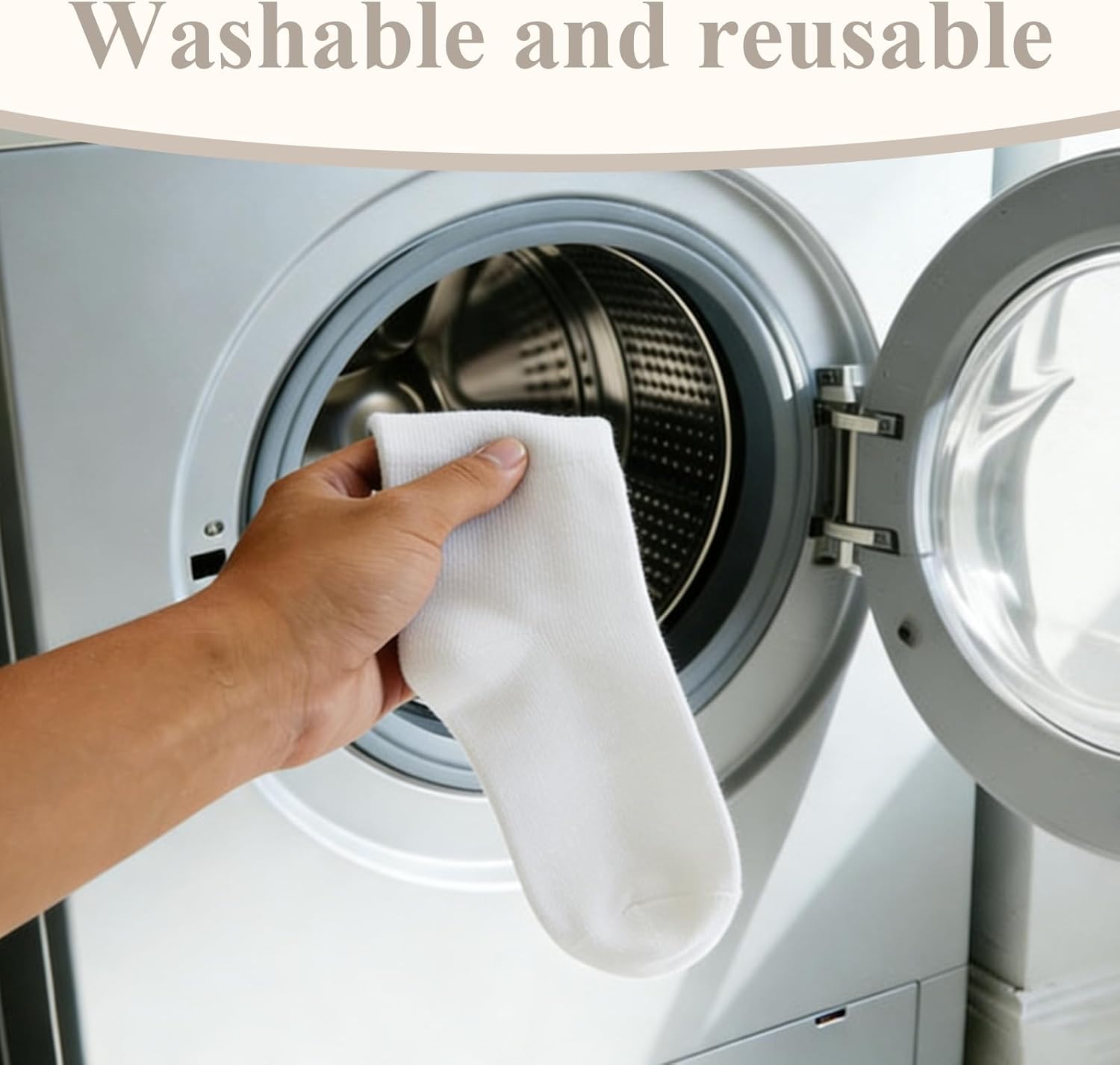 Walking Boot Socks Cotton 3Pairs, Replacement Socks Liner for Orthopedic Walker Brace Compatible with Air Cam Walkers and Fracture Boot for Men and Women Cast Surgical Leg Cover, White - Image 5