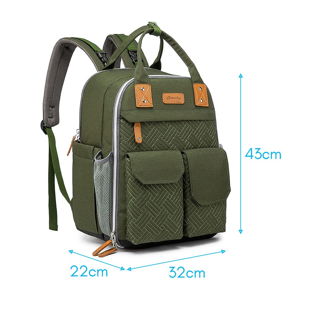 Zaino multifunzionale per pannolini per bambini a grande capacità di grande capacità con cinturino per passeggino per il bambino essenziale materno per viaggi di viaggio 28l