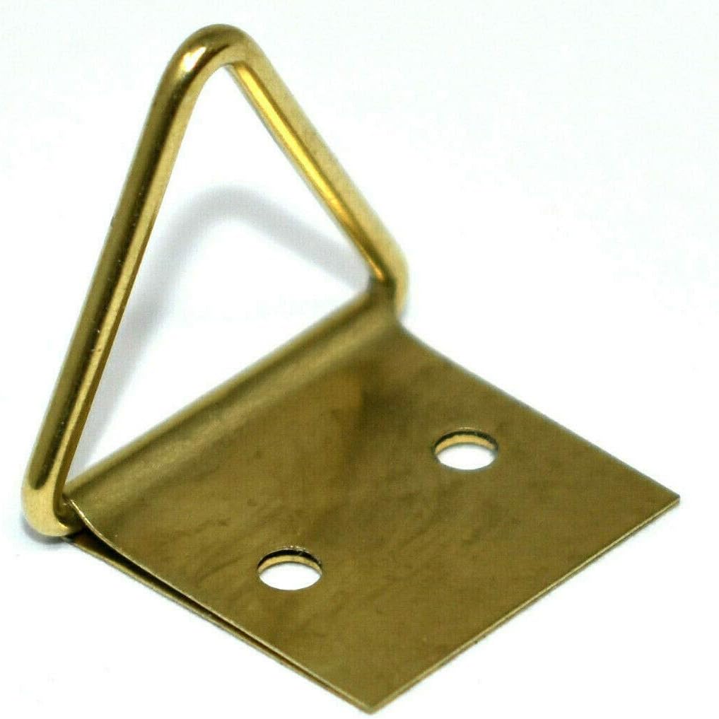 100 x Triangle Hangers 2 Hole Picture Frame DRings Size 1 Brass